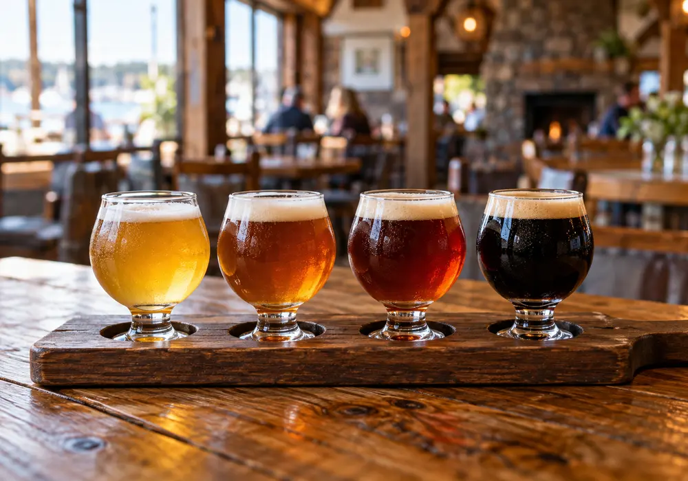 A flight of craft beers
